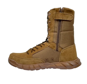 Bottes Definite TSB01 en cuir de vachette super légères avec fermeture éclair latérale, couleur coyote marron et noir - Product Image 4