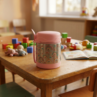 Bocal alimentaire isotherme en acier inoxydable durable pour enfants, récipient à soupe chaude à double paroi, boîte à lunch avec cuillère pour le camping et les voyages
