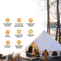 Tente cloche en toile-Tente de luxe toutes saisons pour le camping et le glamping en toile 100% coton de qualité supérieure et respirante