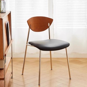 <span class=keywords><strong>Chaise</strong></span> de salle à manger vintage italienne minimaliste en bois massif nordique rétro avec rembourrage doux, meubles de maison pour salon, café - Product Image 1