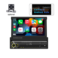 Radio de coche con pantalla táctil universal de un solo DIN, reproductor MP5 para coche, Carplay y Android Auto, reproductor de DVD para coche de 1 DIN y 7 pulgadas