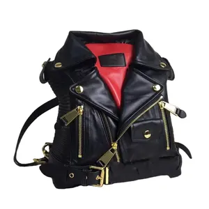 2024 New Genuine Leather Women's Bag Fashion Women's Ghost Claw Tassel Chain Backpack Sheepskin Backpack Woven Elements