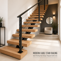 Système de garde-corps moderne en câble d'acier inoxydable pour escalier, balcon, main courante de sol, utilisation extérieure, salle de bain, villa, centre commercial, garantie 5 ans