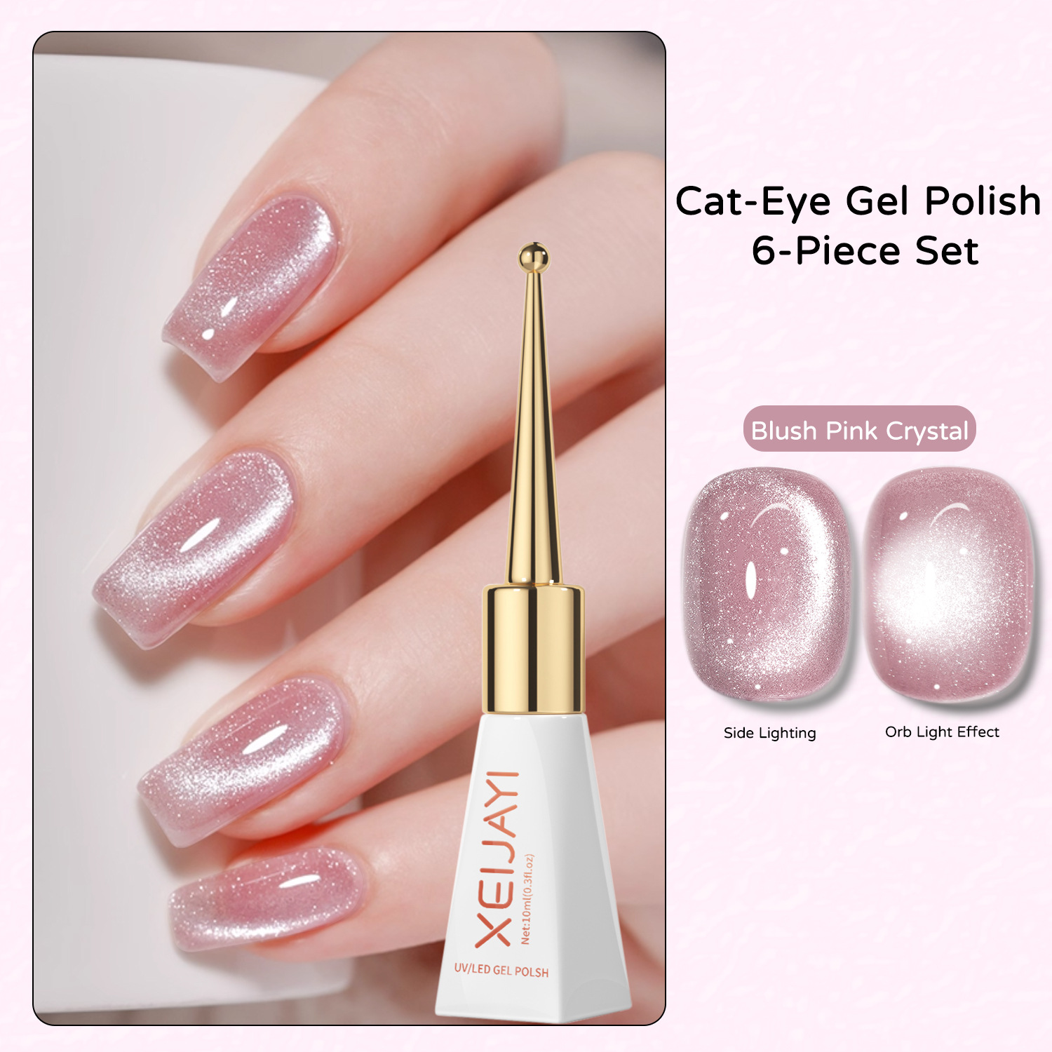 oeil de chat en cristal rose