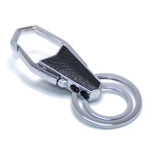 New Arrival Men Waist Belt Zinc Alloy Spring Keyholder Black <strong>Leather</strong> Sticker Bottle Opener Metal <strong>Leather</strong> <strong>Keyring</strong> - Product Image 4