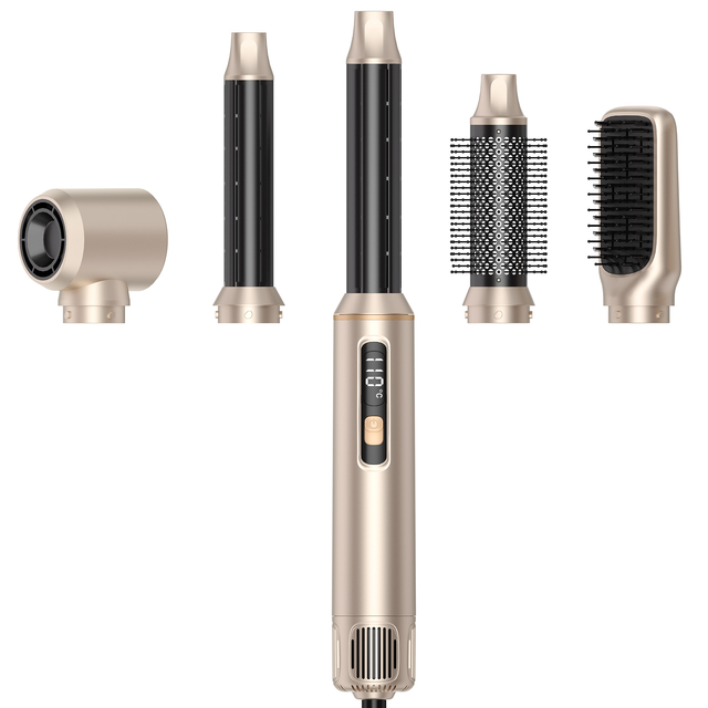 Professional 5-in-1 French Ionic Hair Styler New One-Step Hair Dryer Straightener Curler Multi-Tool Hot Air Brush Universal