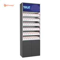 Supermarché personnalisé 6 couches étagère à cigarettes en métal magasin de fumée tabac présentoir avec boîte à lumière