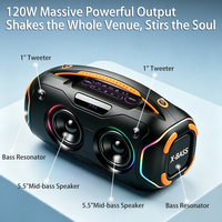 Altavoz Portátil de Alta Potencia para Exteriores, RGB, IPX6, Resistente al Agua, Recargable, con Batería Integrada, Multifuncional, para Karaoke y Fiestas