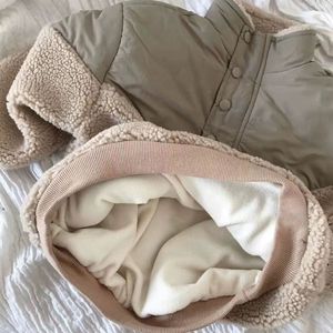 Manteau d'hiver chaud et épais en velours côtelé rembourré de coton pour bébés filles, coupe ample, patchwork, doublure en fausse fourrure, sweat à capuche unisexe - Product Image 3