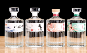 Nouveau Design Bouteilles en verre de <span class=keywords><strong>vin</strong></span> blanc et de whisky de haut niveau 250ML 500ML 1000ML avec autocollant de liqueur" - Product Image 5