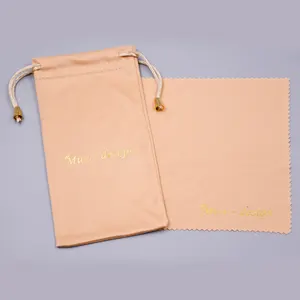 Customized Logo Microfiber Glasses Bag Pouch with Eyeglass Cleaning Cloth Glasses Lens Cleaner Accessories