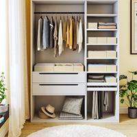 Organisateur de rangement pliable multifonctionnel en tissu non tissé pour tiroirs et placards, 6 pièces, pour sous-vêtements, chaussettes et commodes