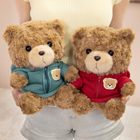 Venta al por mayor de fábrica: Oso de peluche adorable con capucha con cremallera y parche de oso, de piel rizada suave, ideal como regalo para niños.