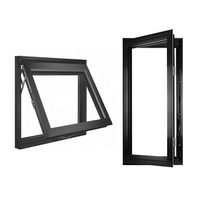 Fenêtres à auvent en aluminium de style européen, double vitrage, à ouverture verticale simple