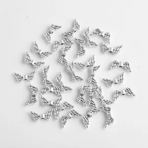 Zhubi 7X14mm Little Angel Wings Metal Spacers Zinc Alloy Pendants Silver Charms Spacer Beads for Jewelry Making