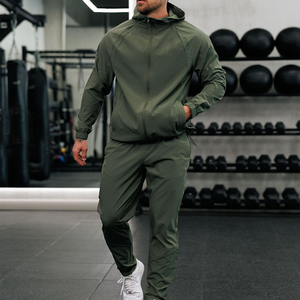<span class=keywords><strong>Tuta</strong></span> Sportiva in Nylon a Due Pezzi Personalizzata, Pantaloni da Allenamento Primaverili e Felpa con Zip Completa, Abbigliamento da Palestra Traspirante ad Asciugatura Rapida per <span class=keywords><strong>Uomo</strong></span> - Product Image 1