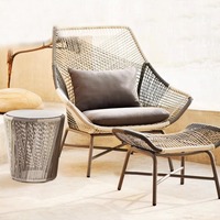 Table basse de bistrot moderne pour balcon et patio, mobilier individuel de loisirs en rotin, bureau et chaise