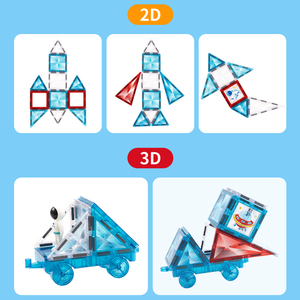 Jouets de la série spatiale Blocs d'assemblage 58 pièces Blocs de construction éducatifs pour enfants Art mural amusant Tuiles magnétiques Jouet pour enfants - Product Image 5