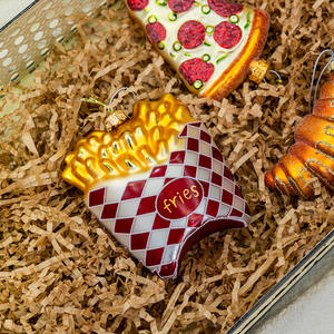 Colgante de Vidrio Personalizado Soplado a Mano con Forma de Bolsa de Papas Fritas, Adorno de Árbol de Navidad Miniatura, Colgante para Festival de Comida - Product Image 2