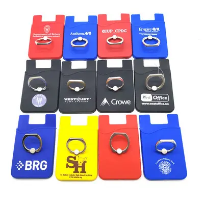 Silicone Phone Ring Buckle Card Holder Rotatable Lazy Silicone Bracket Bank Card Phone Card Package mobile phone holders
