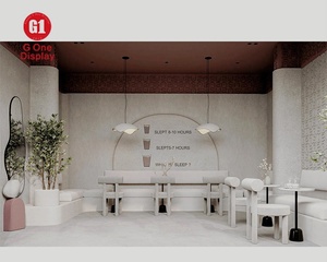 การออกแบบตกแต่งภายในร้านกาแฟสมัยใหม่ด้วยไฟ LED คุณภาพสูง |   ตู้โชว์ขนมหวานสำหรับร้านค้าและตู้โชว์กาแฟไม้สั่งทำ - Product Image 5