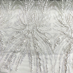 Váy Cưới Màu Trắng Mới Ren Đính Cườm Lấp Lánh Pha Lê Vải Ren Lưới Đính Cườm Màu Trắng - Product Image 3