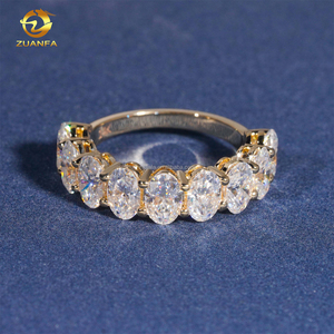 Bague de fiançailles en or 14 carats avec diamant de laboratoire de forme ovale de 0,5 carat, design unique et élégant, bijoux de mariage de luxe - Product Image 1