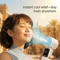 Ventilateur portable 8000 mAh, 100 vitesses, refroidissement turbo, pliable, pour les voyages et le bureau
