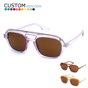 Hot Sale Customized UV 400 Unisex Sunglasses High Quality Double Bridge <b>Shades</b> Men and Women <b>Sun</b> Glasses - Product Image 1
