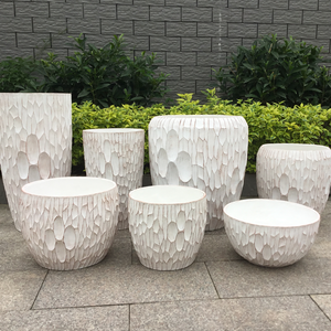 Usine En Gros Grands Jardinières Extérieures pour Jardin Moderne Décoratif Fiber Argile Pots De Fleurs avec Trou De Drainage - Product Image 2