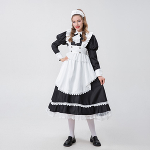 Uniforme giapponese a maniche lunghe bianco e nero bel vestito britannico maggiordomo classico Costume Cosplay da cameriera - Product Image 3