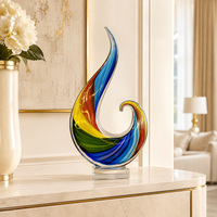 JHHS Moderne Maßgefertigte Halloween-Engel Cartoon Abstrakte Picasso-Kopf VASE Handgeblasene Kunstkollektion Ovale Murano Feng Shui