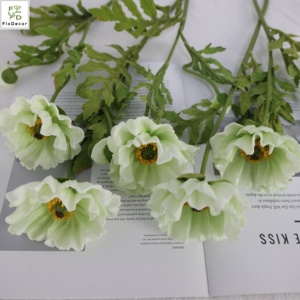 Bán Buôn Màu Sắc Sống Động Nhân Tạo 2 Đầu Bất Động Cảm Ứng PU Lớn <span class=keywords><strong>Poppy</strong></span> Hoa Cho Đám Cưới Trang Trí Nội Thất Bảng Trung Tâm Mảnh - Product Image 4