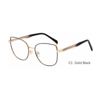 Lunettes élégantes en métal Cat Eye pour femmes avec lentilles de filtre à lumière bleue pour une utilisation quotidienne de l'écran