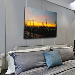 Scène de nuit l'islam l'<span class=keywords><strong>architecture</strong></span> éclairer peinture sur toile avec led lumière, led lumineux de peinture - Product Image 3
