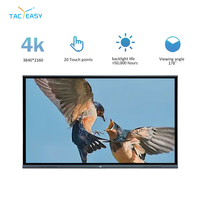 Tableau interactif intelligent pour l'éducation, écran tactile LCD 4K, système double Android/Windows, panneau plat interactif OEM