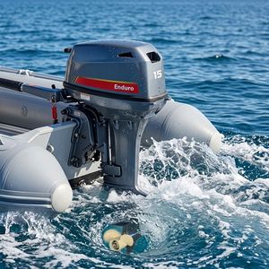 Motore Fuoribordo Enduro 2 Tempi 15HP Raffreddato ad Acqua, Motore a Benzina per Barche da Pesca, Gommoni e Tender - Product Image 2