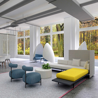 Sofás seccionales modulares de lujo para oficina, muebles de tela, sofás con respaldo alto