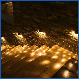 Lampe murale solaire Hejia, lot de 4, étanche, à induction, pour jardin, cour, balcon, villa, lumière décorative - Product Image 3