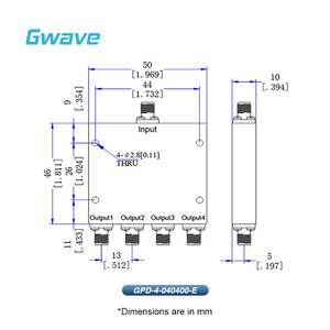 Bộ chia công suất 4 chiều 2.92mm cho Viễn Thông 4 GHz đến 40 Ghz 20 Watt được đánh giá từ 4 Watt - Product Image 3