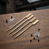 Brochettes de kebab jetables écologiques en bambou, personnalisables avec logo, pour grillades professionnelles, camping et fêtes barbecue