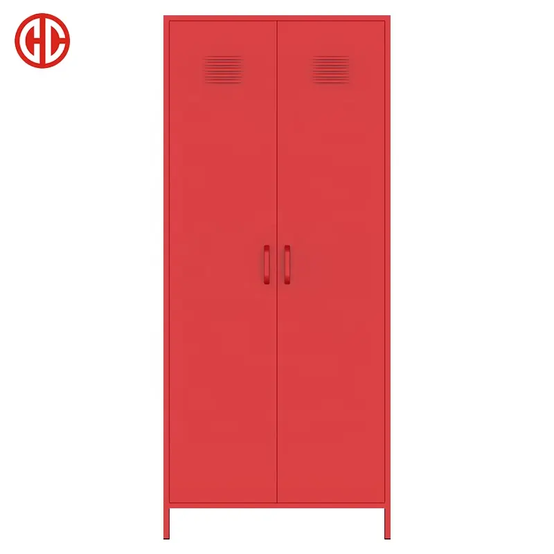 Красный двойной дверной прочный металлический шкафчик водонепроницаемый для наружного хранения 2 Дверных шкафчиков разносная конструкция металлический шкафчик