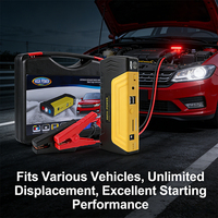 Démarreur de batterie 12V à super condensateur, compresseur de pneus, booster de batterie de voiture, batterie externe, kit d'outils d'urgence, LED jaune