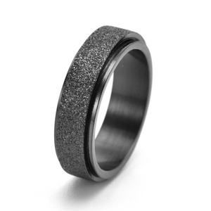 Waterproof Hypoallergenic Men's Stainless Steel Rotating Anxiety <b>Ring</b> Vintage Style with Natural Zircon Stone for Weddings - Product Image 1