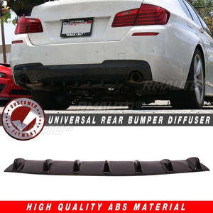 Diffuseur de pare-chocs arrière universel 7 ailettes 35/55/80cm en fibre de carbone ABS, aileron de diffuseur de châssis type aileron de requin pour personnalisation automobile - Product Image 2