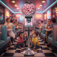 Distributeur automatique de bonbons et de jouets en capsules Niudele, compatible avec les jetons et les pièces de monnaie, capacité de 400-500 pièces, en matériau PC/ABS