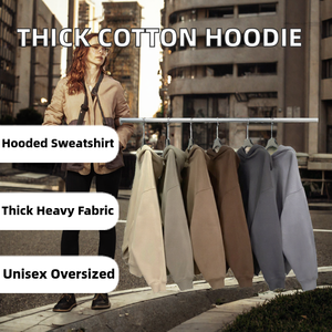 Sweat-shirts épais en coton de haute qualité, unis, lourds, surdimensionnés, personnalisables, sans cordon, grandes tailles, pour hommes, sans cordon, unisexe - Product Image 2