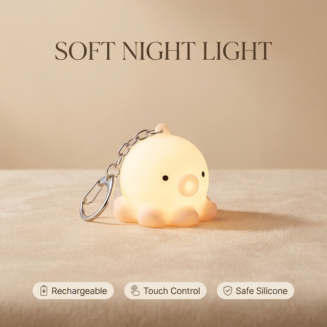Silicone Mini Gift LED Lamp Light for Kids Bag Light Hanging Decoration Lamps for Kids Small Silicone Rechargeable Night Light