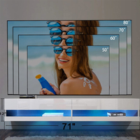 Meuble TV mural flottant avec tiroir, console de divertissement, éclairage LED suspendu, meuble TV Schrank