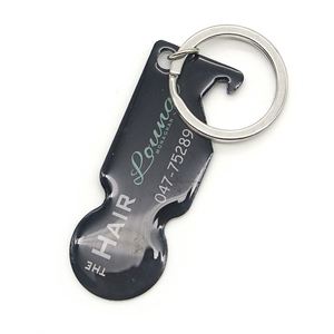Beauty Business Promotion Shopping Cart Remover Stainless Steel Trolley Shop Metal Tokens Opener <b>Keychain</b> - Product Image 3